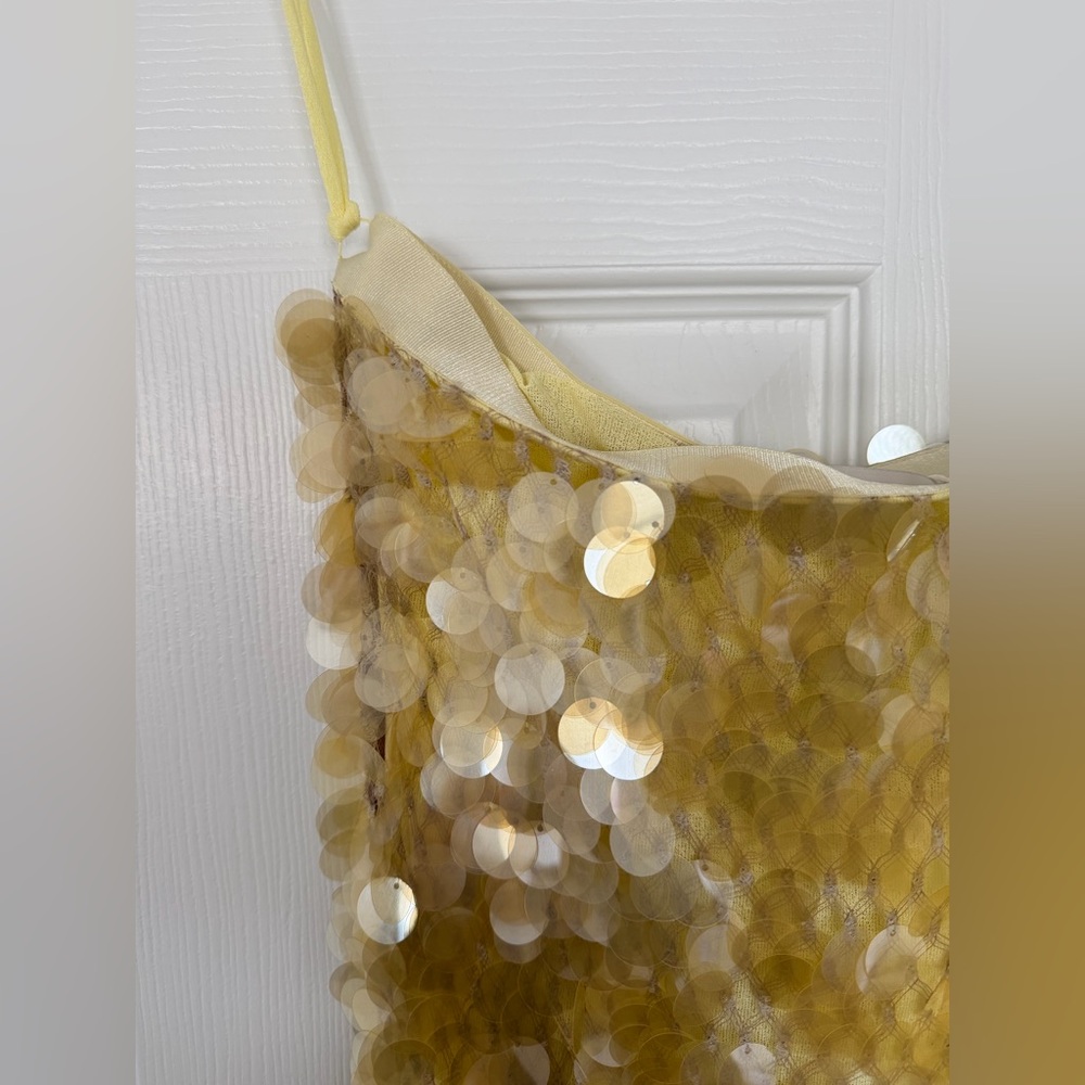 Tory Burch Sequined Skirt - Soft Lumen Yellow - size 0/ waist 26” - Picture 6 of 9